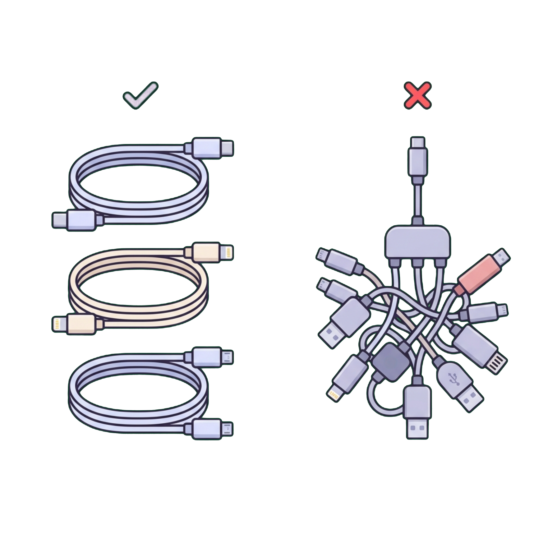 Separate cables vs one multi-adapter